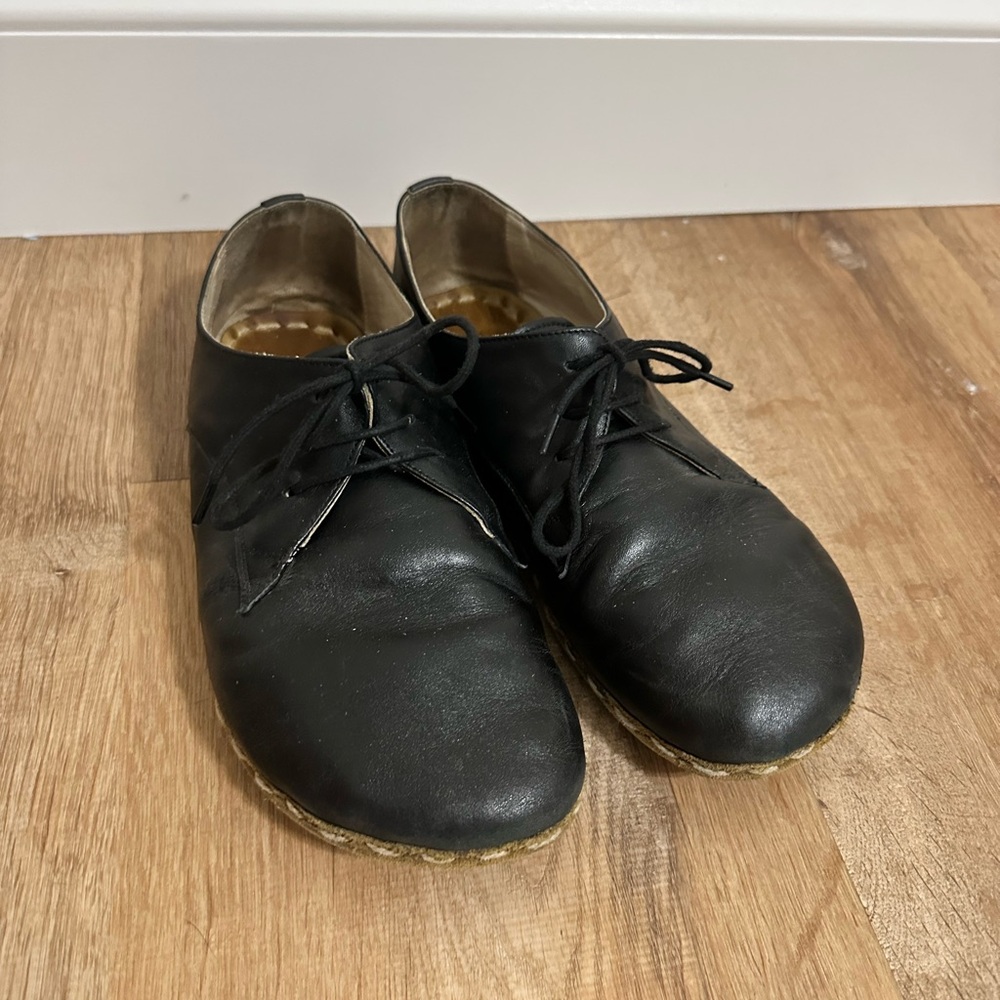 Nefes Black Barefoot Shoes For Women's Oxford Style Lace-up W 11.5